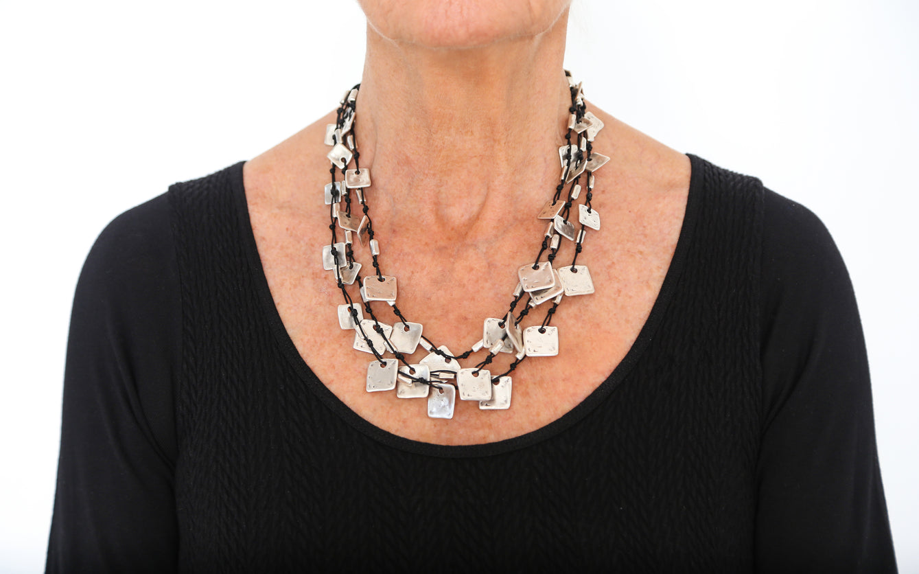 Pewter Squares Choker