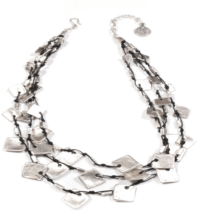 Pewter Squares Choker - HipSilver